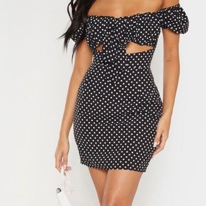 Black and white PLT polka dot dress.